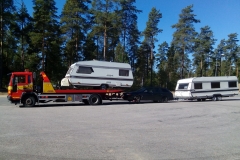 Bärgning av husvagnar och bil